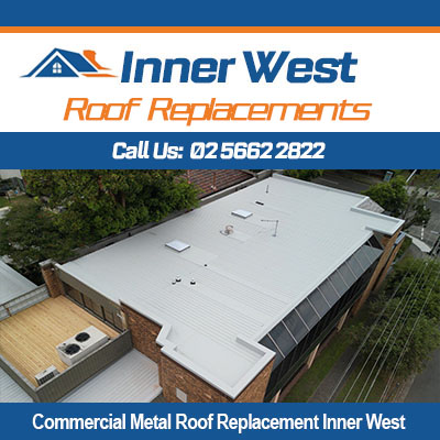 Professional commercial metal roof replacement services in Inner West on commercial building complex